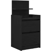 vidaXL Table de chevet avec 2 tiroirs noir 38x34x80 cm