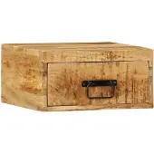 vidaXL Table de chevet murale bois de manguier massif brut