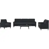 vidaXL Ensemble de canapés 4 pièces avec coussins Noir velours