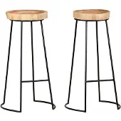 vidaXL Tabouret de bar 2 pcs. Bois massif acacia