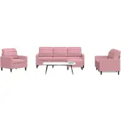 vidaXL Ensemble de canapés 4 pièces avec coussins Rose velours