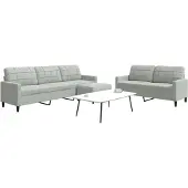vidaXL Ensemble de canapés 3 pièces avec coussins gris clair velours