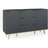 Vicco Commode avec tiroirs Nautica Anthracite 138x82cm, Model 36741