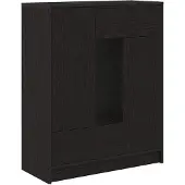 vidaXL Sideboard avec tiroirs portes noir imitation chêne 73x31x90 cm