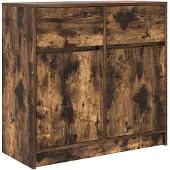 vidaXL Sideboard avec tiroir chêne fumé 80x34x76 cm bois composite