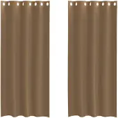 vidaXL Voile Rideaux avec œillets 2 pcs. Marron clair