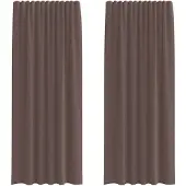 vidaXL Voile Rideaux avec poches pour tringles 2 pcs. Marron