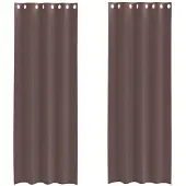 vidaXL Voile Rideaux avec oeillets 2 pcs. Marron 140x260 cm