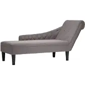 vidaXL Chaise longue avec coussin et accoudoir droit Taupe Tissu