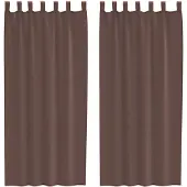 vidaXL Voile Rideaux avec poches pour tringles 2 pcs. Marron