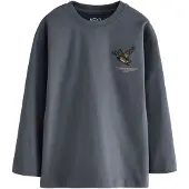 Next T-Shirt gris foncé / vert foncé / orange / noir