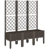 vidaXL Jardinière avec treillis marron 120x40x142 cm PP