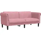 vidaXL Canapé 2 places rose velours