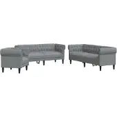 vidaXL Ensemble de canapés 3 pièces gris clair tissu
