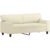 vidaXL Canapé 2 places Crème 140 cm Similicuir