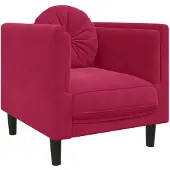vidaXL Fauteuil de canapé avec coussin rouge vin velours