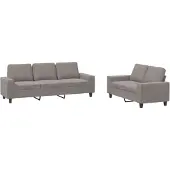 vidaXL Ensemble de canapés 2 pièces tissu taupe