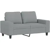 vidaXL Canapé à 2 places Gris clair 120 cm Tissu