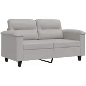 vidaXL Canapé à 2 places Gris clair 120 cm Tissu microfibre