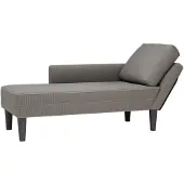 vidaXL Chaise longue avec coussin gris clair tissu velours côtelé