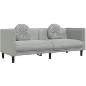 vidaXL Canapé 3 places avec coussins gris clair velours