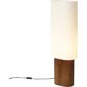 QAZQA Lampadaire Japandi en bois de noyer avec abat-jour en tissu 90 cm - Lamel