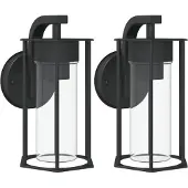 vidaXL Lampes murales d'extérieur 2 pcs. noir acier inoxydable