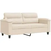 vidaXL Canapé 2 places Beige 140 cm Tissu microfibre