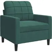 vidaXL Fauteuil vert foncé 60 cm velours