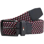 Tommy Hilfiger Ceinture 'Denton Braided Webbing Elastic' bleu foncé / rouge / blanc