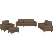 vidaXL Ensemble de canapés 4 pièces brun tissu