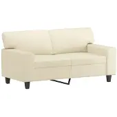 vidaXL Canapé 2 places crème 120 cm similicuir