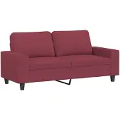 vidaXL Canapé 2 places vin rouge 140 cm Tissu