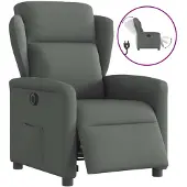 vidaXL Fauteuil relax électrique gris foncé Tissu