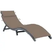 vidaXL Chaise longue avec support Gris Bois massif Acacia