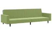 vidaXL Canapé-lit 2 places vert clair velours