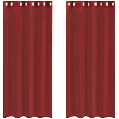 vidaXL Voile Rideaux avec oeillets 2 pcs. Rouge vin