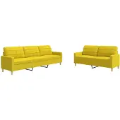 vidaXL Ensemble de canapés 2 pièces jaune clair Tissu