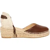 Alhamas Escarpins à bride arrière 'Alpargata' beige clair / brun foncé