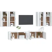 vidaXL Ensemble de 6 meubles TV blanc en bois composite