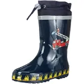 Playshoes Bottes en caoutchouc bleu foncé / jaune d'or / gris clair / mélange de couleurs / melon