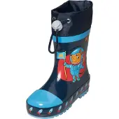 Playshoes Bottes en caoutchouc 'Die Maus Weltraum' marine / bleu clair / orange / rouge rouille