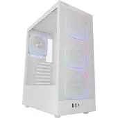Mars Gaming Mc-nebula Boîtier gaming ATX à 4 ventilateurs ARGB 120 mm avec trappe pour câbles en verre trempé blanc