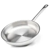 Elo Poêle à frire 24 cm en inox 18/10 sans revêtement de 1,7 litres Profi Therm