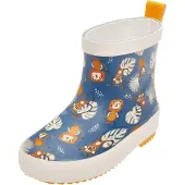 Playshoes Bottes en caoutchouc marron / pétrole / orange / blanc