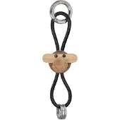 Kay Bojesen Denmark Porte-clés - Singe/Argent - Cuir Noir Teck/Limba - - UneTaille - Porte-clés