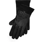 Ralph Lauren pour femme. 454P23591001 Gants techniques en cuir de mouton noir (L), Classique