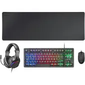Mars Gaming Kit De Jeu Souris Clavier Casque Tapis De Souris Mcp-rgb3