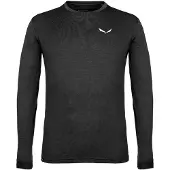 Salewa Puez Dry M L-S Tee T-Shirt de randonnée, Noir mélangé, m Homme