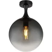 Globo Lighting Plafonnier noir Dalton sphère en verre fumé Ø 25cm